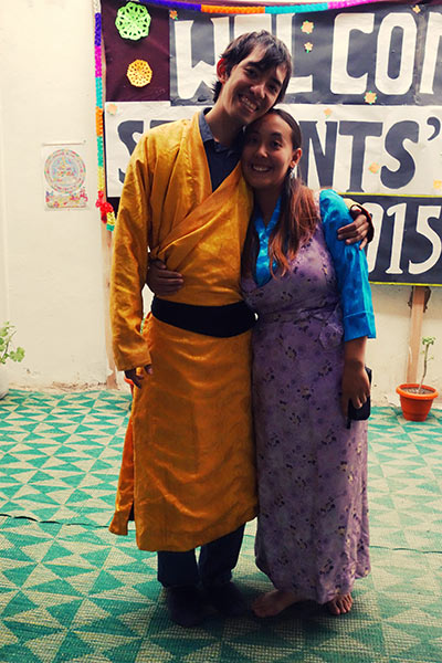 us in Ladakhi dress